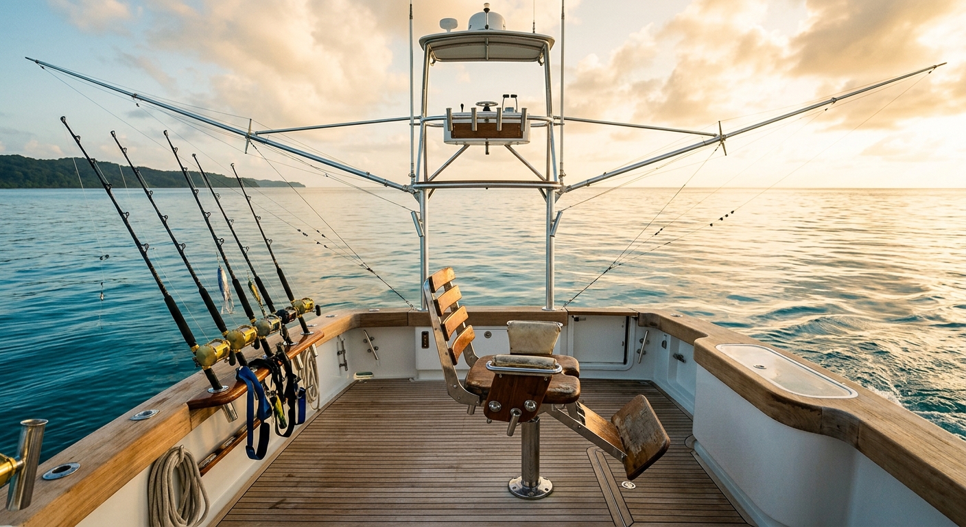 Fighting chair on the aft deck